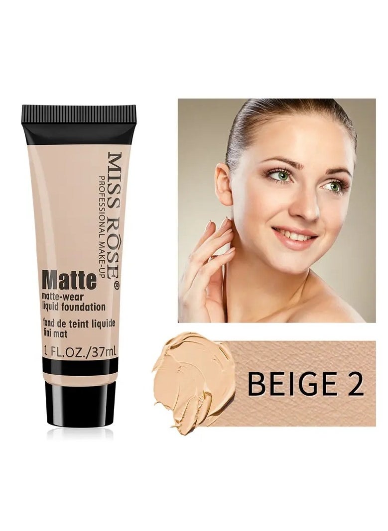 Miss Rose MISS ROSE Full Coverage Contouring Foundation - Lightweight Waterproof Liquid Concealer for Flawless Skin  - Image 1