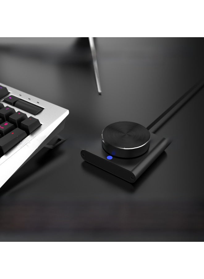 Usb Computer Volume Controller Multimedia Speaker Wireless Controller Knob Switch For Computer Sound System-Color:Black - Image 3