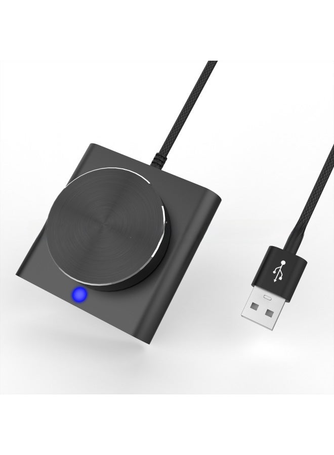 Usb Computer Volume Controller Multimedia Speaker Wireless Controller Knob Switch For Computer Sound System-Color:Black - Image 2