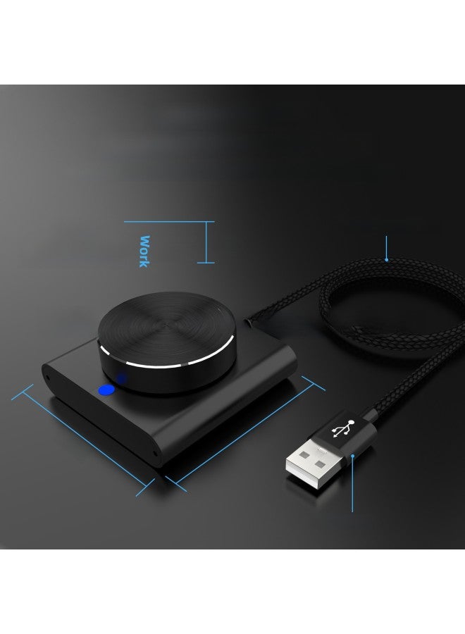 Usb Computer Volume Controller Multimedia Speaker Wireless Controller Knob Switch For Computer Sound System-Color:Black - Image 5