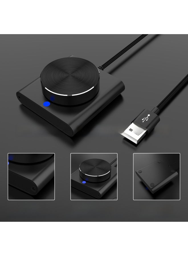 Usb Computer Volume Controller Multimedia Speaker Wireless Controller Knob Switch For Computer Sound System-Color:Black - Image 4