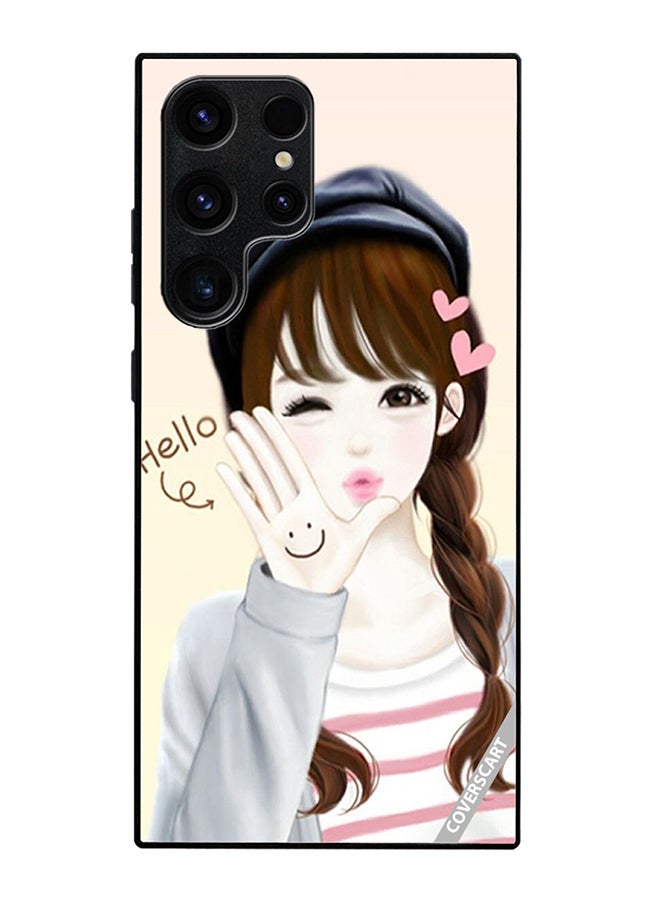 COVERSCART Protective Case Cover For Samsung Galaxy S23 Ultra Hello Girl Design Multicolour