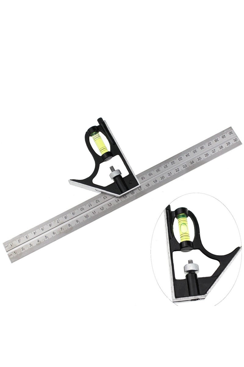 erorex 1PC 300mm (12 ") Adjustable Engineers Combination Try Square Set Right Angle Ruler Level Free Shi... - Image 1