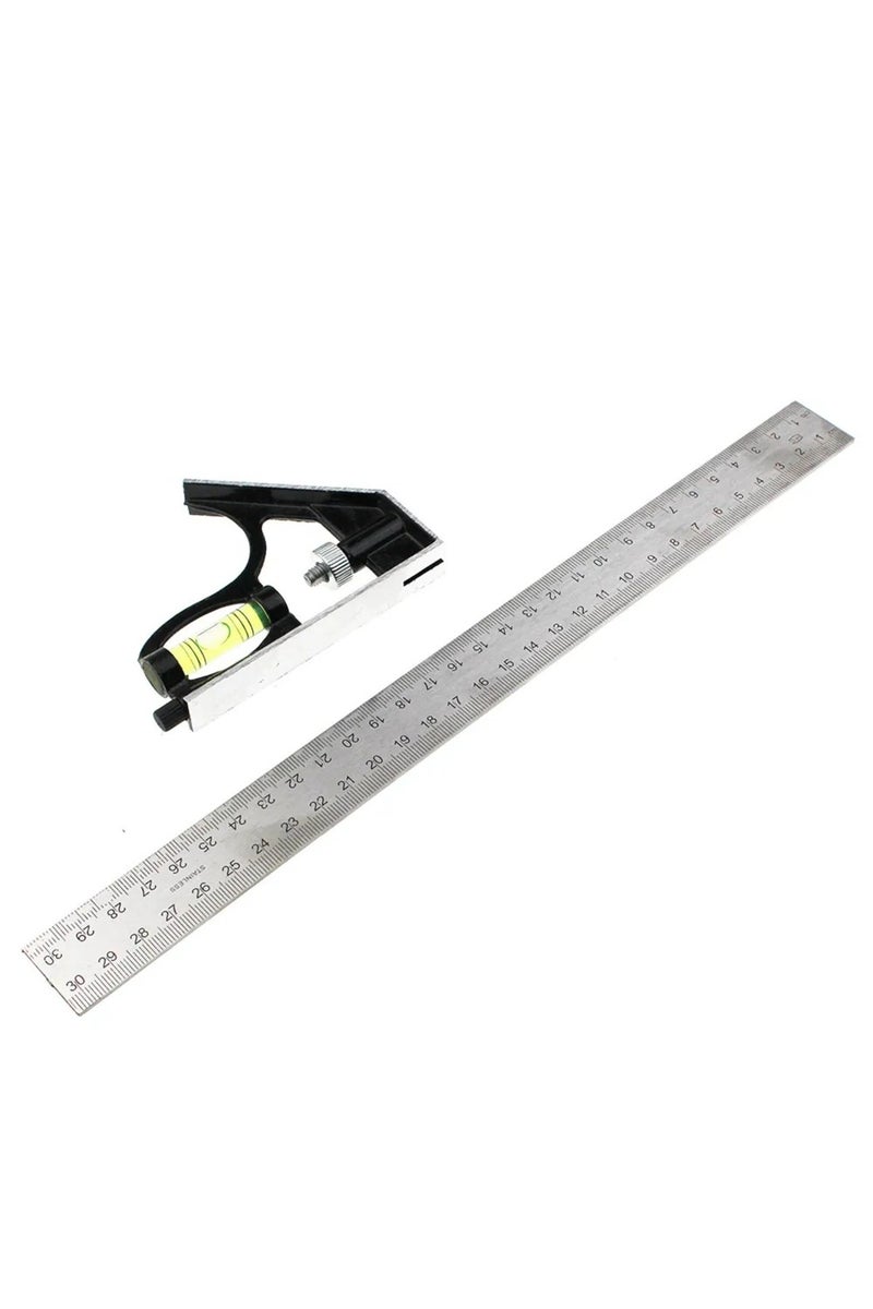 erorex 1PC 300mm (12 ") Adjustable Engineers Combination Try Square Set Right Angle Ruler Level Free Shi... - Image 5