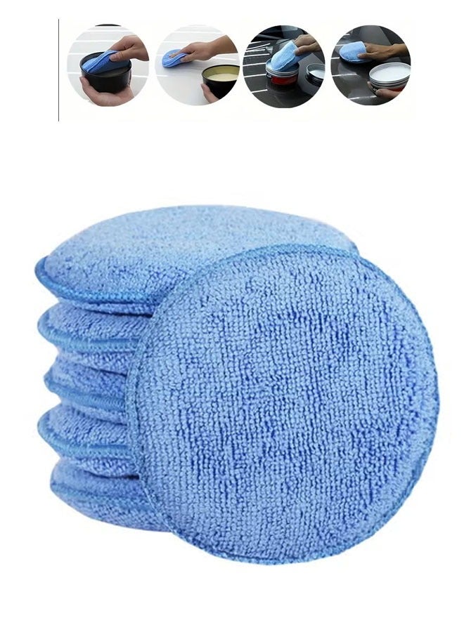 Bukela Microfiber Wax Applicator Pads, Car Wax Applicator, Buffing & Detail Polishing Foam Pads for Car Cleaning and Fine Polishing (5" Diameter, 6 Pack)  - Image 1