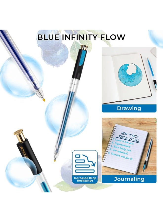 ZSCM Retractable Glitter Gel Pens, 12 Colors Large Capacity Blue Glitter Metallic Gel Ink Pen, 1 mm Fine Point Smooth Writing Color Pens for Adult Coloring Book Note Taking Aesthetic Art Supplies - Image 5