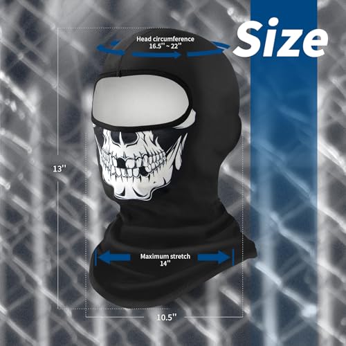 YESLIFE Skull Balaclava Ski Mask for Men and Women, Summer Face Mask for Motorcycle Helmets, Dirt Bike Accessories Neck Gaiter, Bandanas - Image 4