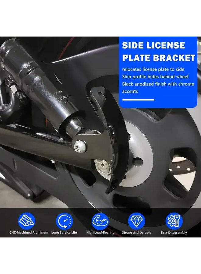Black Side Mount License Plate Bracket For Harley Davidson Sportster Iron Nightster Roadster - Image 4