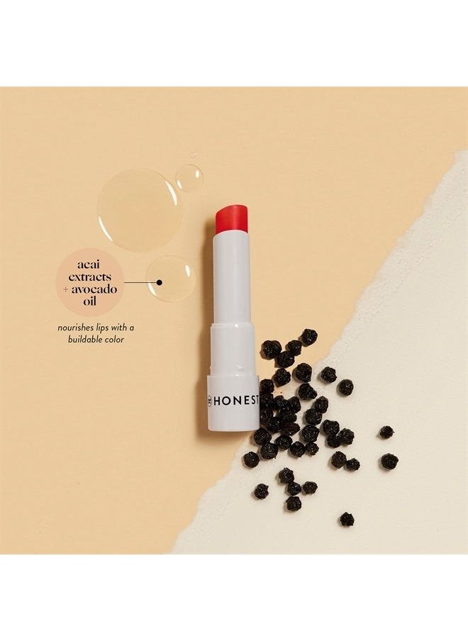 Honest Beauty - Tinted Lip Balm | Antioxidant-rich Acai Extracts + Avocado Oil | EWG Certified, Vegan, Cruelty Free | Fruit Punch - Image 1
