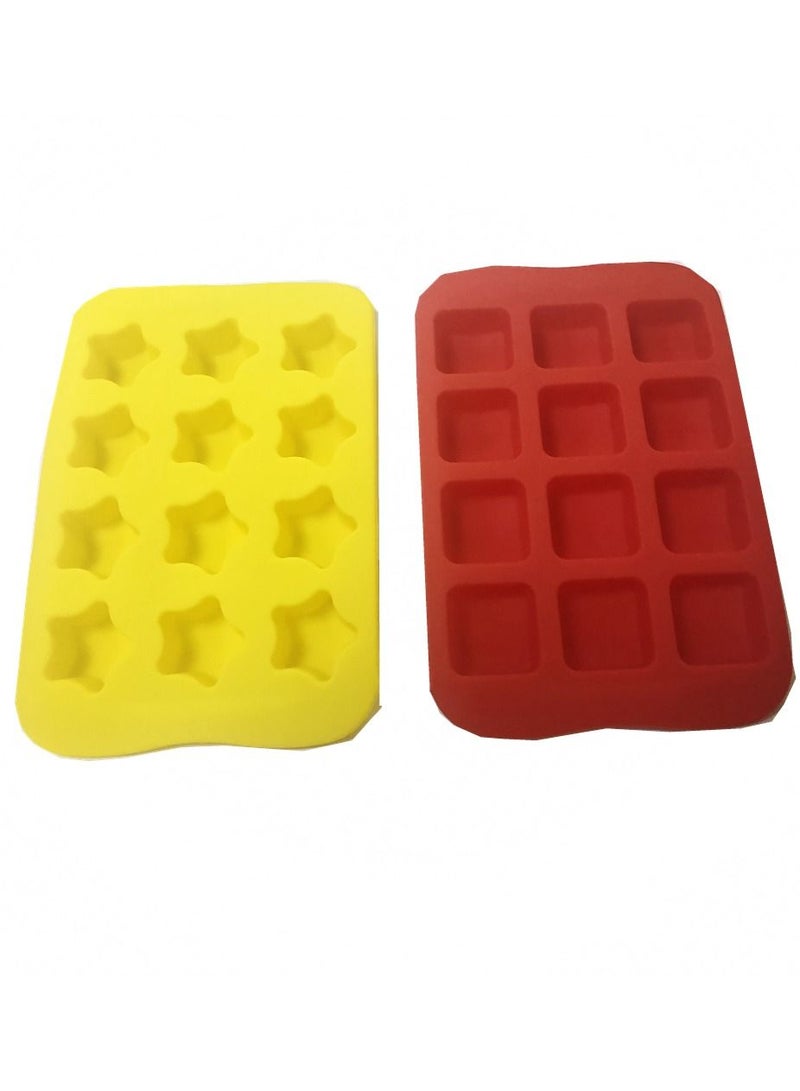 بلومنغ تايم 2 PCS Flexible Ice Cube Molds Ice Cube Trays DIY Plate - Image 1