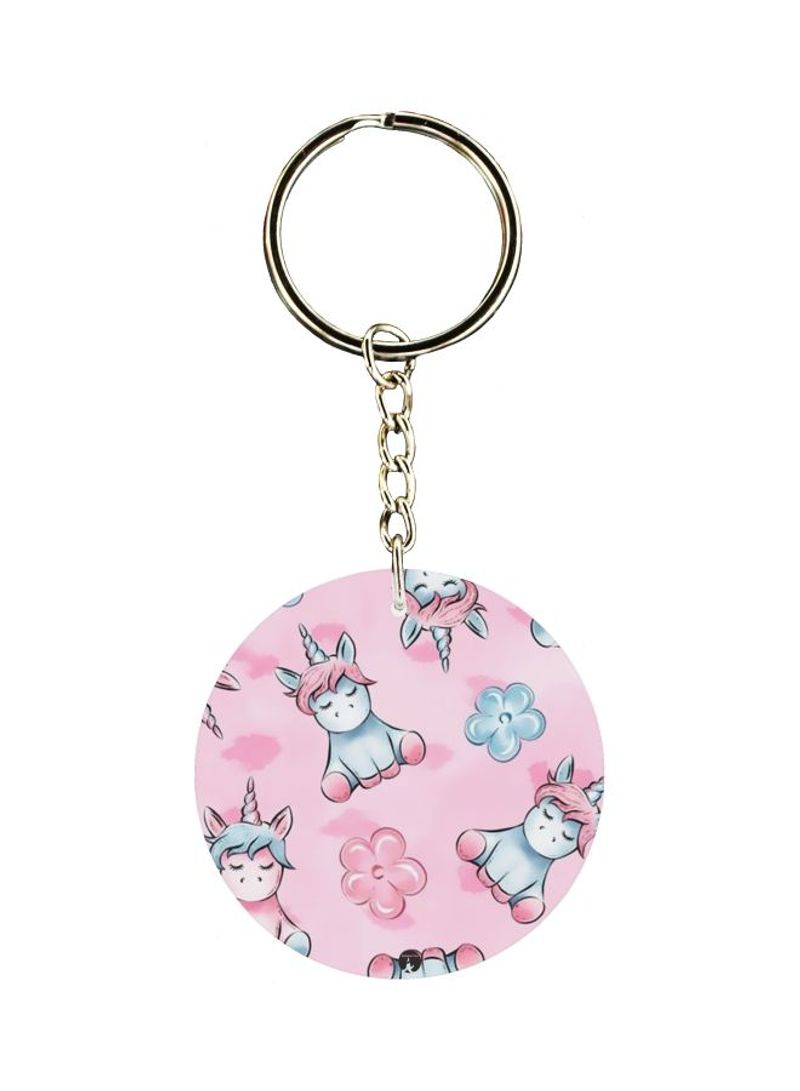 Unicorns Printed Double Sided Keychain