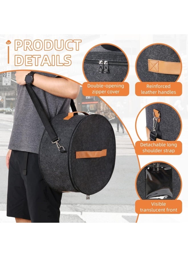 general THE WHITE SHOP THat Storage Box Round Hat Boxes for Women Storage, Men Hat Boxes Foldable Stuffed Animal Toy Storage Bin with Lid (Gray) (Color : Gray) - Image 3