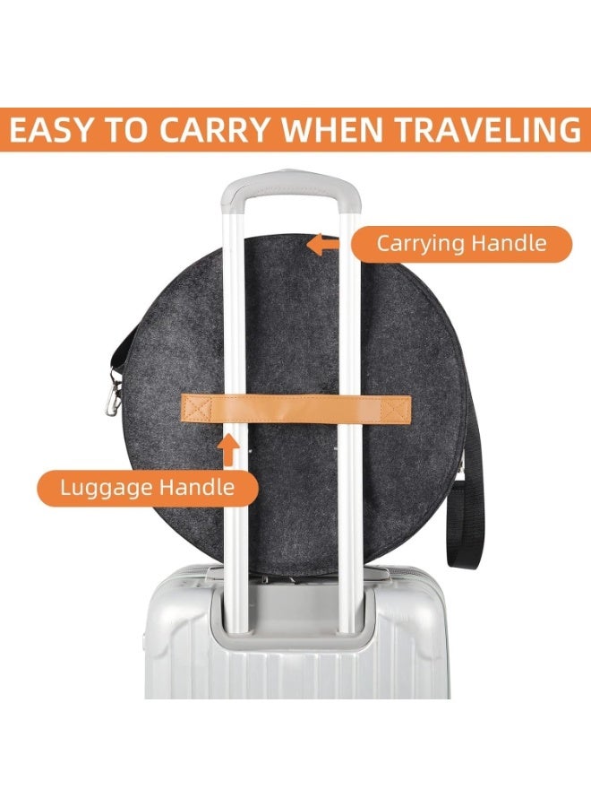 general THE WHITE SHOP THat Storage Box Round Hat Boxes for Women Storage, Men Hat Boxes Foldable Stuffed Animal Toy Storage Bin with Lid (Gray) (Color : Gray) - Image 4