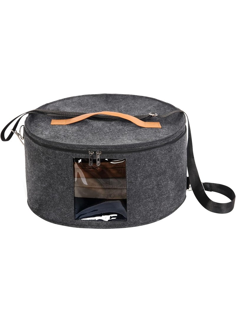 general THE WHITE SHOP THat Storage Box Round Hat Boxes for Women Storage, Men Hat Boxes Foldable Stuffed Animal Toy Storage Bin with Lid (Gray) (Color : Gray) - Image 1