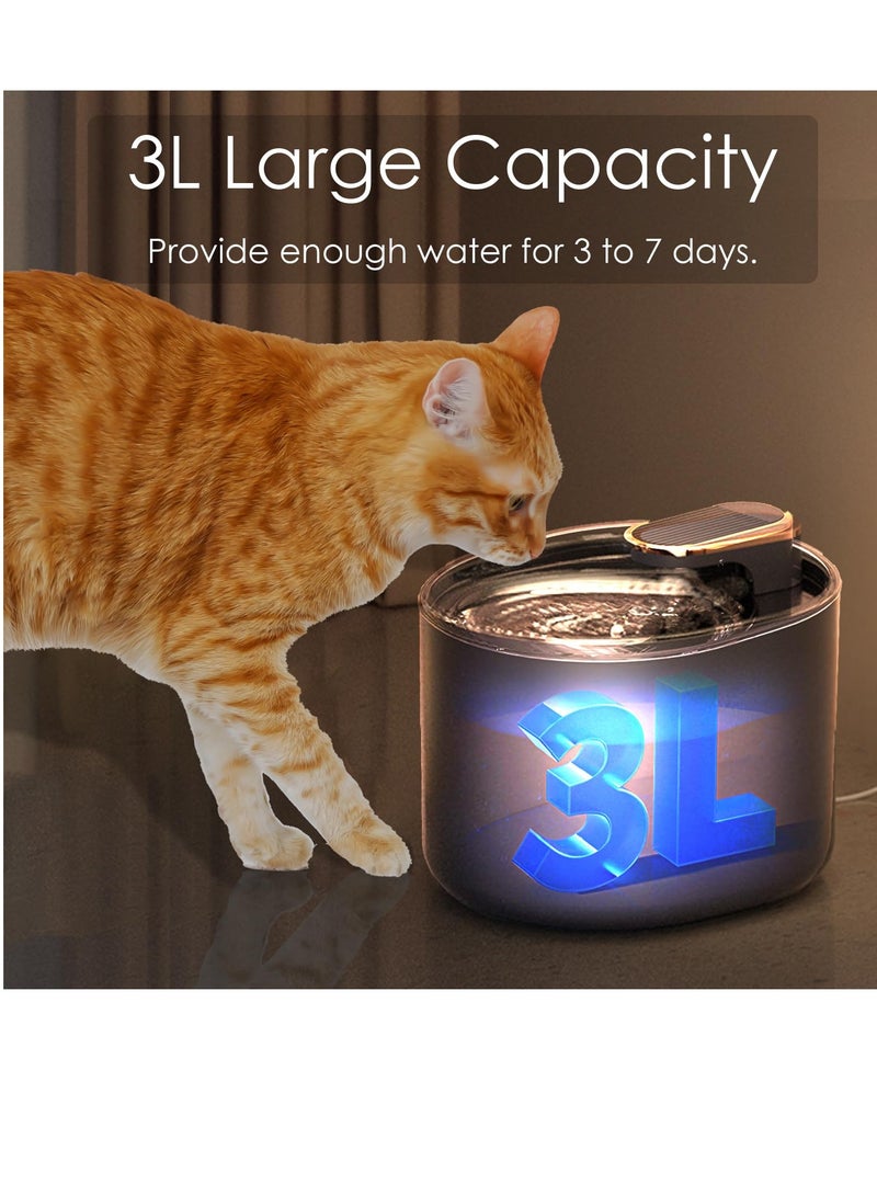 SYOSI Cat Water Fountain Pet Water Dispenser with Ultra-Quiet Smart Auto Power-off Pump Activated Carbon Filters and Alert Water Shortage For Indoor Cats Small And Medium Dogs 100oz 3L - Image 4