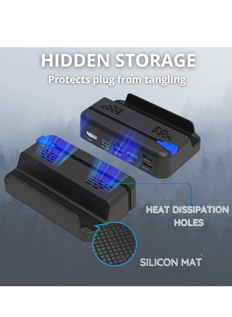 5 in 1 Docking Station with Heat Dissipation Hole Dock with HDMI 2.0 4K@60Hz Ethernet RJ45 USB-A 3.0*3 and Full Speed Charging USB-C Port Compatible with Valve Steam Deck  - Image 2