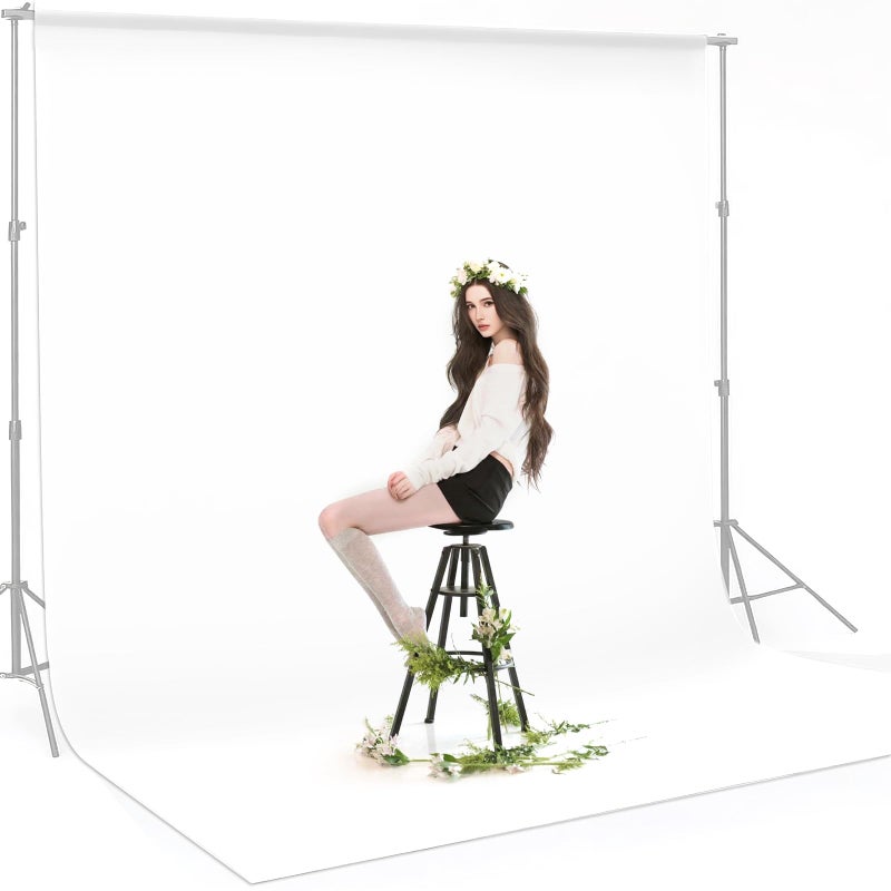 CPLIRIS 10x12ft White Backdrop Photography Photo Shooting Background with Matt Surface for Protrait Photoshoot or Party Decoration - Image 1