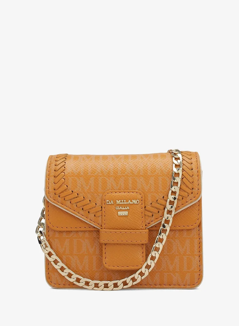 Da Milano Flame Small Monogram Franzy Leather Sling - Flame  | Best Price UAE