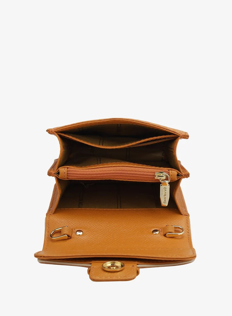 Da Milano Flame Small Monogram Franzy Leather Sling - Flame  | Best Price UAE