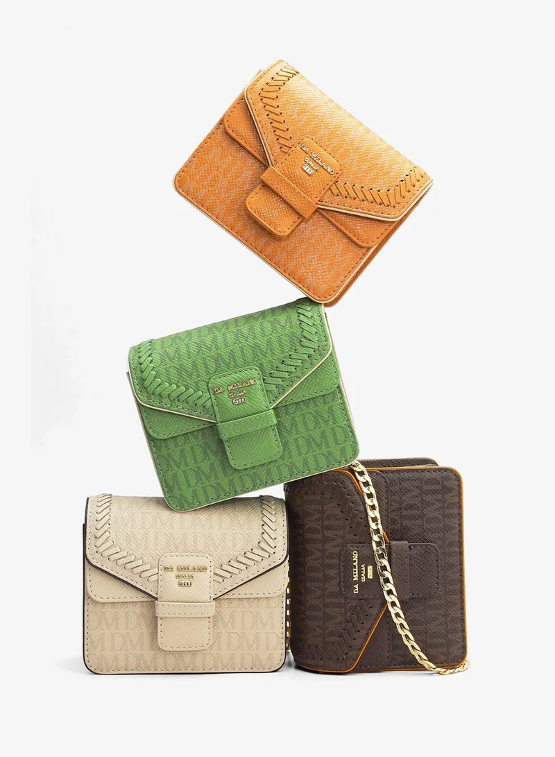 Small Monogram Franzy Leather Sling - Flame