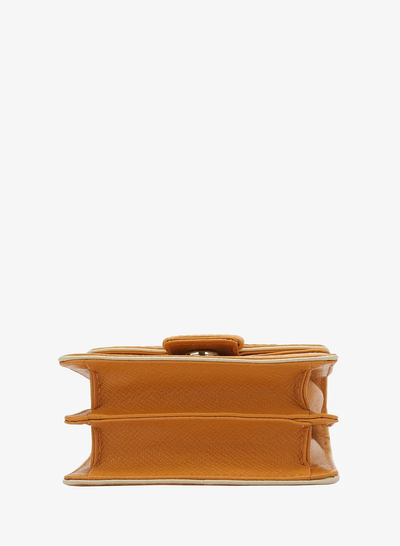 Da Milano Flame Small Monogram Franzy Leather Sling - Flame  | Best Price UAE