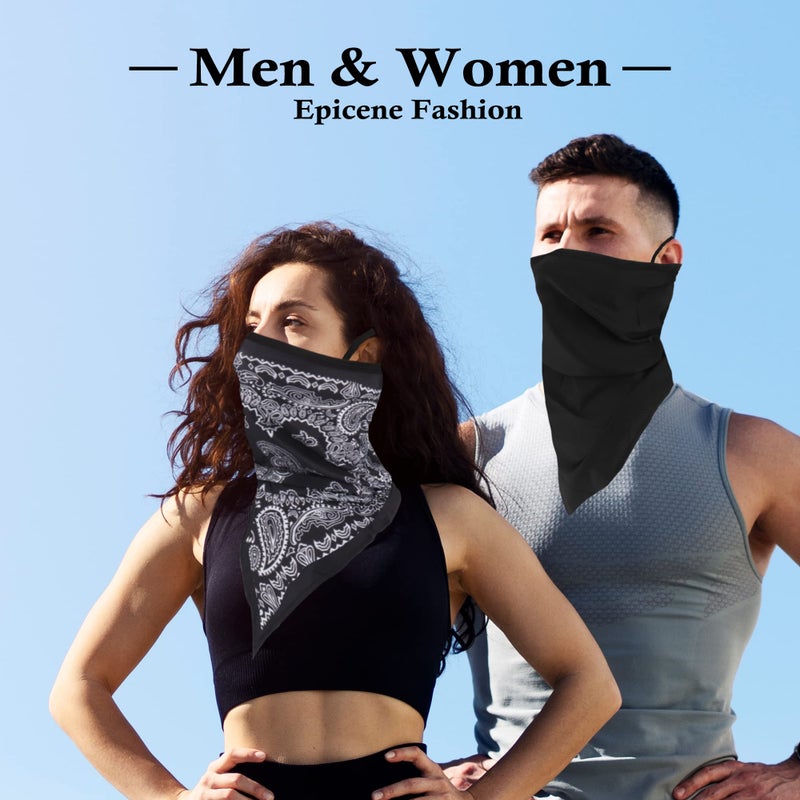 RIDEIWAKE Bandana Neck Gaiter with Ear Loops Balaclava Face Scarf Mask Quick-Dry Half Masks for Women Men - Dustproof & UV Sun Protection & Breathable- Paisley Style - Image 5