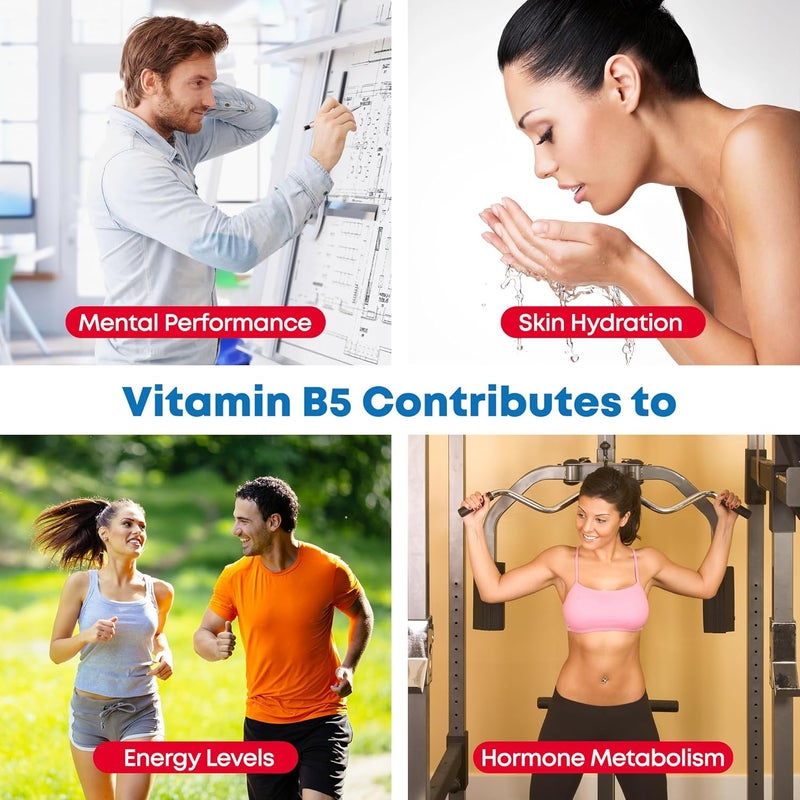 Health4All Vitamin B5 Pantothenic Acid 500mg 90 Capsules 3 Months Supply Purest No Additives Vitamin B5 Capsules not Tablets Vegan GlutenFree High Strength 8333 NRV Supplement Made in UK - Image 4