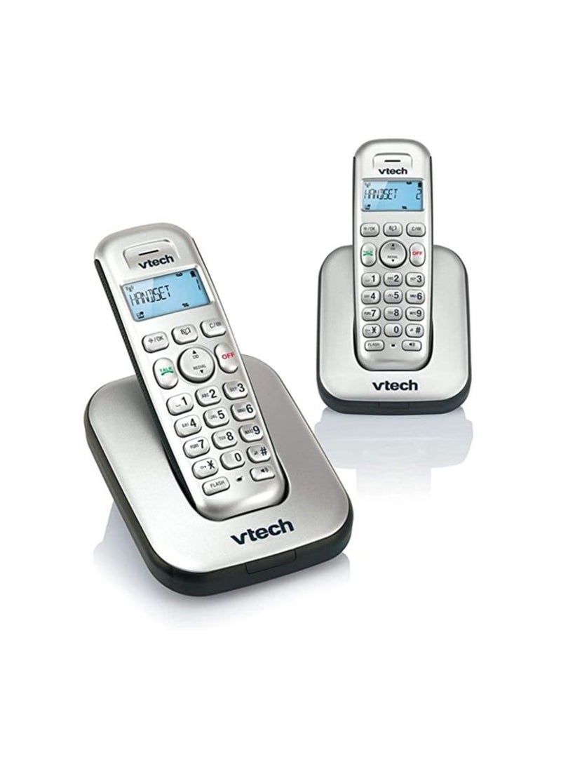 vtech - Vtech 2 Handset Digital Cordless Phone with Caller ID/Call Waiting - Silver ES1210-2 - Image 1