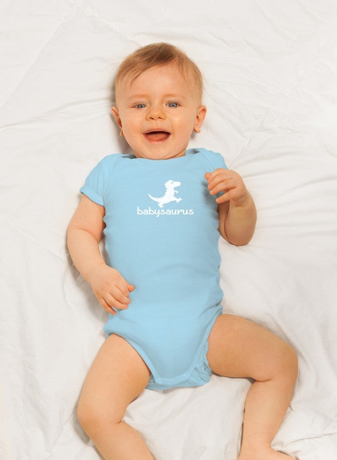 Crazy Bros Tees Babysaurus Baby Bodysuit - Adorable Infant Boy Girl Romper Clothing Newborn Unisex Clothes (6 Months, Light Blue) - Image 4