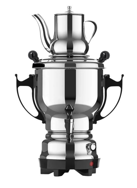 1800W Electric Samovar with 3.5 Litre Kettle Capacity and 0.8 Litre Teapot Capacity, DLC DLC-38135 Tea Maker - Silver