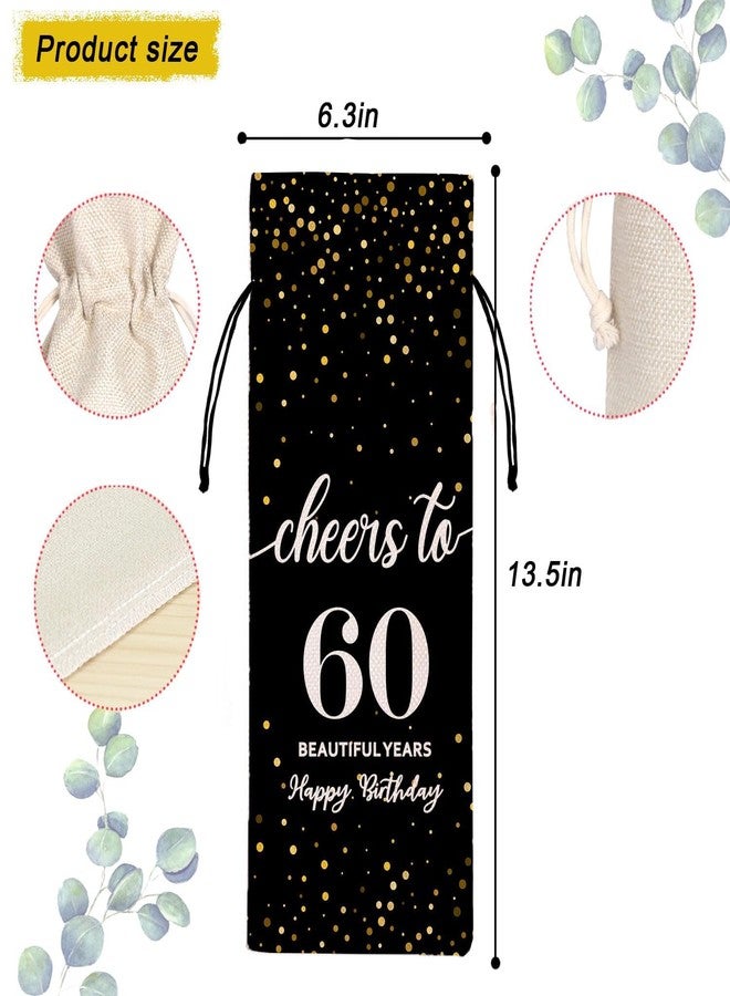 Maydvdv 60th Birthday Wine Bag Gifts for Women Men,60Year Old Birthday Gift Party Supplies, Sixty Gift Idea for Her Girl Friend Sister - Image 2