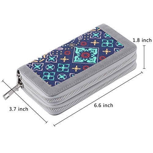 XEYOU Double Zipper Long Clutch Wallet Cellphone Wallet for Women with Removable Wristlet Strap for Credit Card, Cash, Coin, Bill - Image 2
