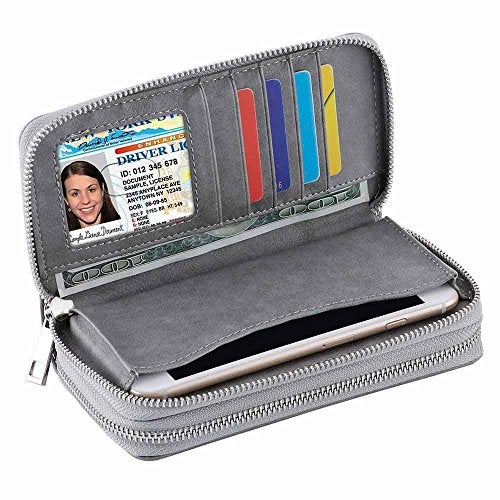 XEYOU Double Zipper Long Clutch Wallet Cellphone Wallet for Women with Removable Wristlet Strap for Credit Card, Cash, Coin, Bill - Image 5
