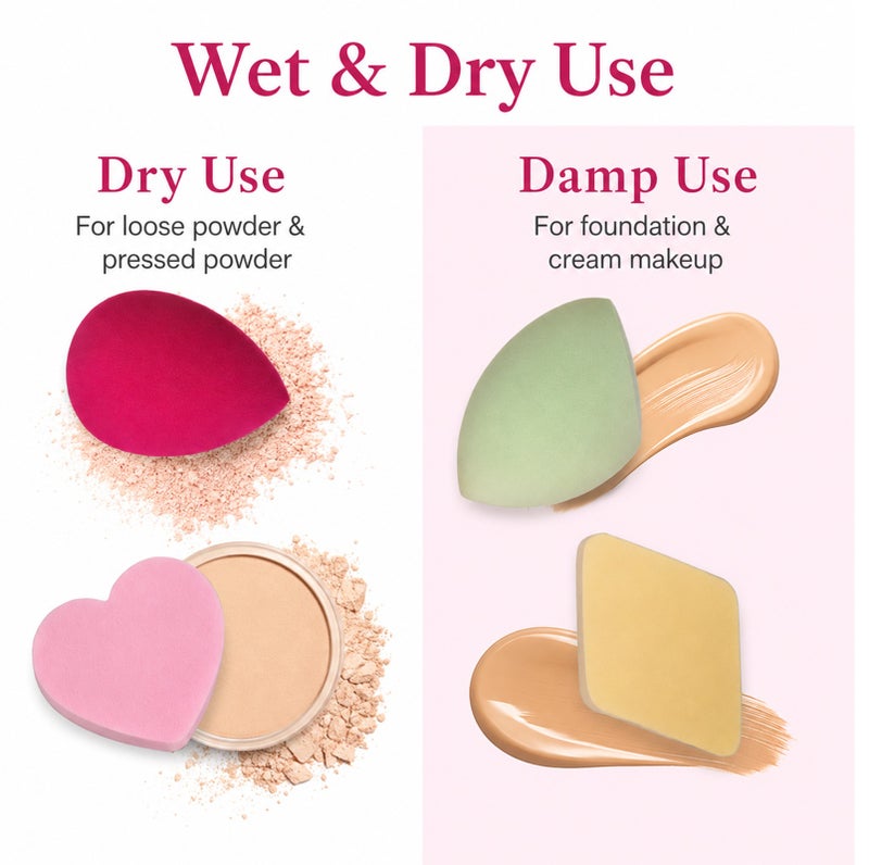 Me Now 14 Pcs Makeup Sponge Set with Storage Jar, Cosmetic Foundation Sponge Puffs and Eyeshadow Applicators, Multi-Shape Beauty Sponges for Liquid, Cream and Powder Makeup - Image 4