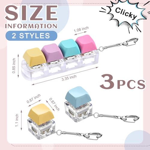 Taiyin Decompression Toys Keyboard Clicker Toy Keyboard Cube Mechanical Key Button Stress Relief for Adult Gifts to Relief Pass Time3 PcsFunny - Image 5