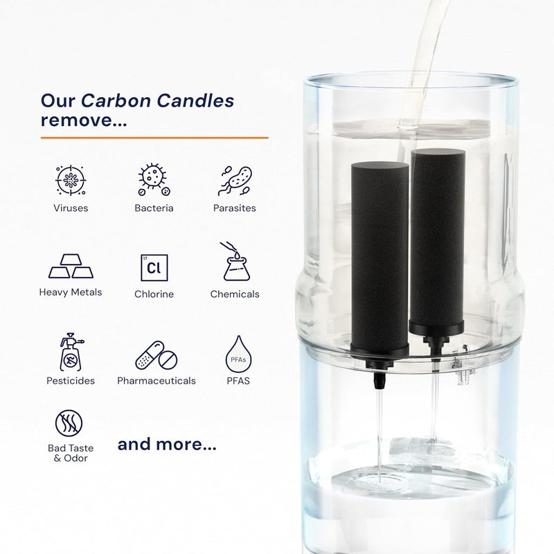 RAMA RAMA Gravity Water Filter 24L Total Capacity 12L Storage 304 Stainless Steel NonElectric Purifier for Home Includes 2 Carbon Candles Steel Tap 10Year Warranty  - Image 3