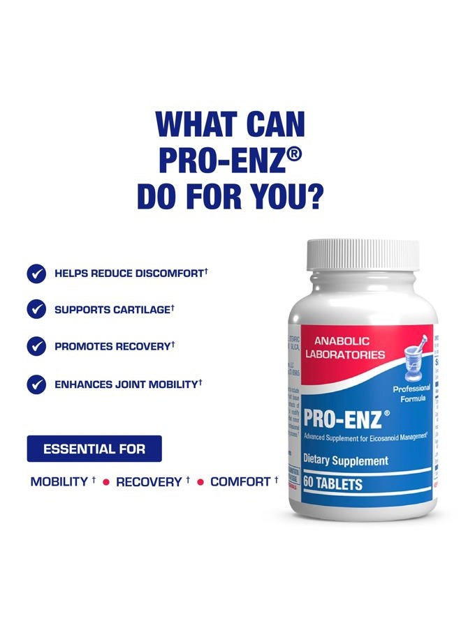 Anabolic Laboratories Pro Enz Joint Support Supplement - Clinical Formula Turmeric Boswellia Supplement for Joint & Cartilage Mobility and Comfort Support plus Eicosanoid Management with Proteolytic Enzymes (60 tablets) - Image 2