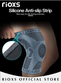 RIOXS 2 Pack Knee Brace,Compression Knee Support Brace,Professional Knee Sleeve With Patella Pad & Side Stabilizers,Men Women Kneepad Brace For  Meniscus Tear,ACL,Joint Pain,Runner,Workout  - Image 5