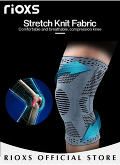 RIOXS 2 Pack Knee Brace,Compression Knee Support Brace,Professional Knee Sleeve With Patella Pad & Side Stabilizers,Men Women Kneepad Brace For  Meniscus Tear,ACL,Joint Pain,Runner,Workout  - Image 3