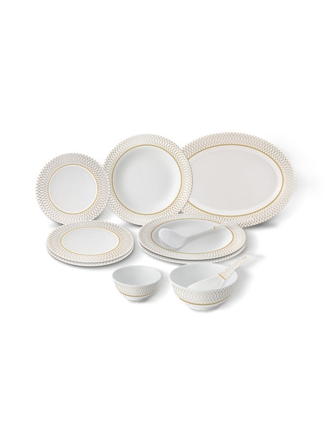 Royalford Melamine 42pcs Dinner Set RF13137 Soup Bowls Serving Spoon Dinnerware Plates Shatterproof Dishwasher, Freezer Safe Made in Malaysia - Image 1