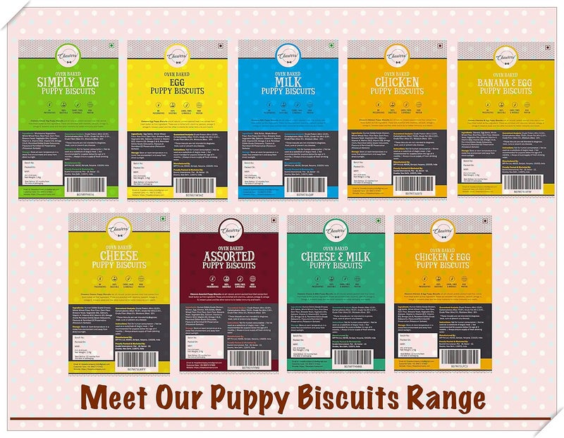 Chewers Oven Baked Real Banana & Egg Puppy Dog Biscuits, Protein Rich Dog Treat 1 Kg - Image 3