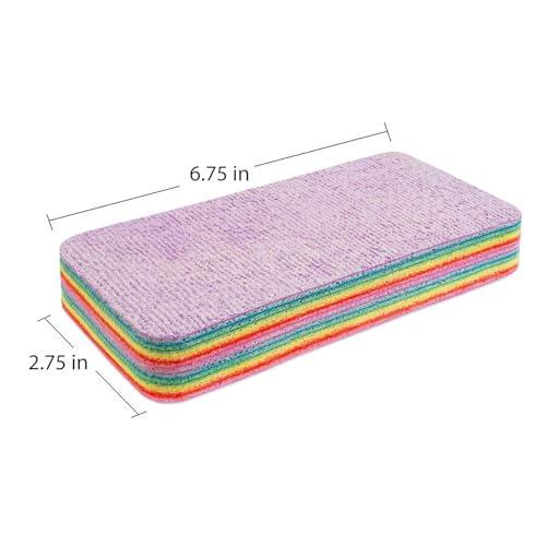 Automaze Rainbow Dish Cleaning Sponge Rainbow Rag, Reusable Double Sided Dish Sponge 12-Layer Microfiber Cloth Scrub Sinks,Pots, Pans for Car, Glass, Furniture Kitchen Scrubber for Dishes (1) - Image 3