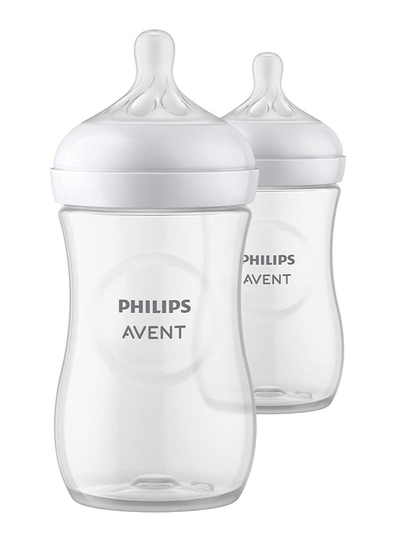 زجاجة حليب طبيعية من فيليبس أفيت مع استجابة طبيعية، شفافة، 9 أونصات، عبوة 2، SCY903/02