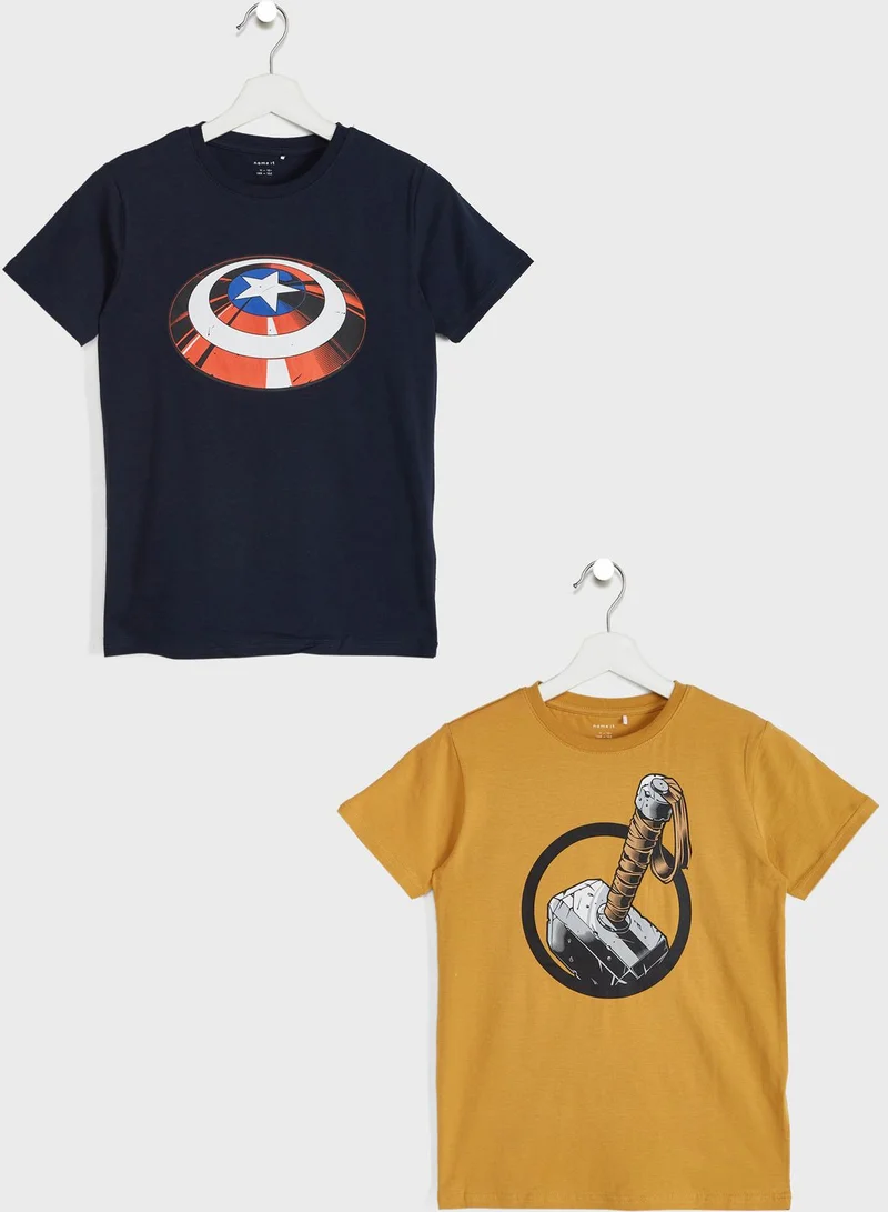 NAME IT Kids 2 Pack Marvel T-Shirt