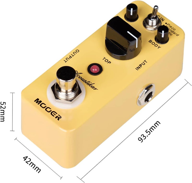 Mooer Acoustikar Acoustic Guitar Pedal Simulator Pedal, 3 Modes Piezo/Standard/Jumbo, Nature and Smooth Acoustic Guitar Sound - Image 1