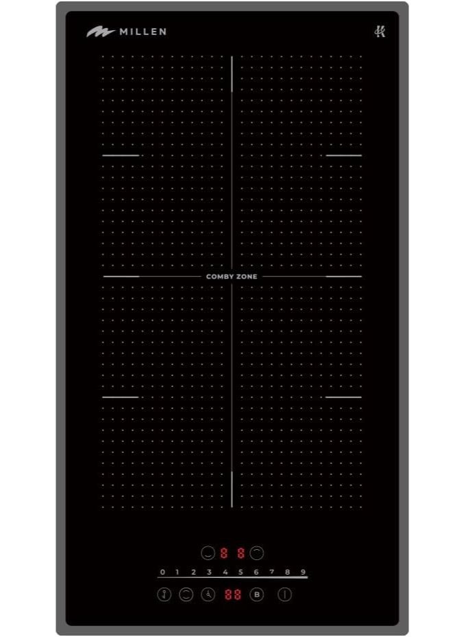 MILLEN Built in Induction hob, 30 cm Black Glass, 2 Heating Zones, 3500W, Touch Control, 3 Year Warranty 2 3500 W MIH 302 BL black - Image 1