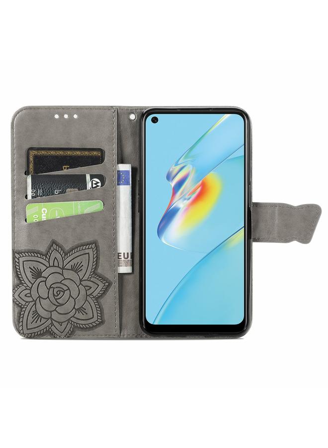 S-TOP Case For OPPO A54 4G Butterfly Love Flowers Embossed Horizontal Flip Leather Case with Holder & Card Slots & Wallet & Lanyard - Image 3