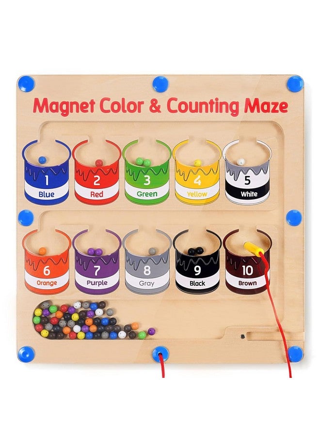 Kidology Kidology Magnetic Color and Number Maze, Montessori Toys for 2+ Year Old, Wooden Magnet Board Counting & Color Sorting Toddler Activities Educational Fine Motor Skills Toys Gifts  - Image 1