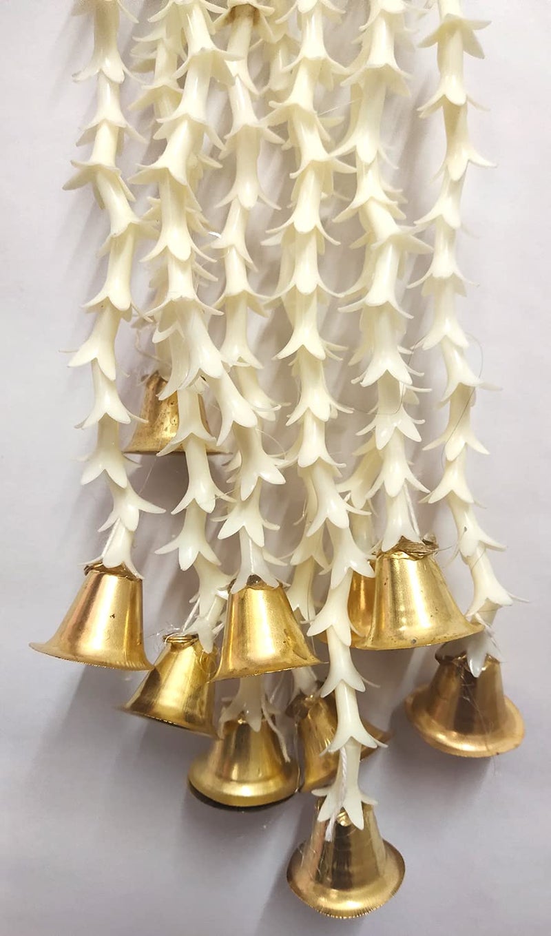3A FEATURETAIL 5ft Artificial Rajnigandha Chain with Golden Bell, Tuberoses ladi for Decoration (5ft Length 10 Ladi, Rajnigandha Ladi with Bell) - Image 2