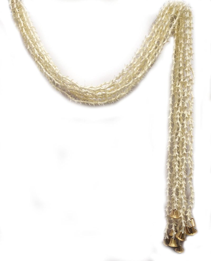 3A FEATURETAIL 5ft Artificial Rajnigandha Chain with Golden Bell, Tuberoses ladi for Decoration (5ft Length 10 Ladi, Rajnigandha Ladi with Bell) - Image 1